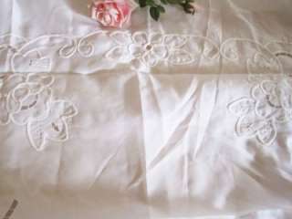 Pretty Ribbon Rose Cutwork Valance White Shower Curtain Clearance
