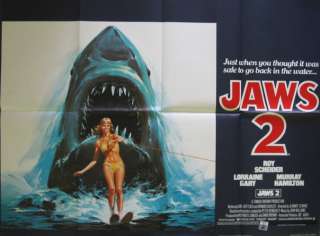 Jaws 2   ORIG MOVIE POSTER British   U.K. QUAD 1978  