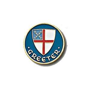    B 93 Episcopal Shield 1 Greeter Religious Pin 