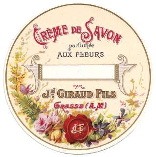 Vtg French Soap Label Creme de Savon J Giraud Fils  