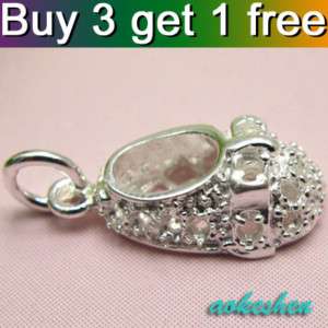 925 Sterling Solid Silver Loose Charm Pendant Shoe SA47  