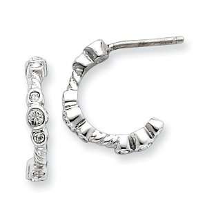   Silver CZ Half Hoop Post Earrings West Coast Jewelry Jewelry