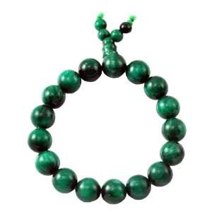 Prayer Beads Green Jade Bracelet, 10mm Beaded Jade Bracelet
