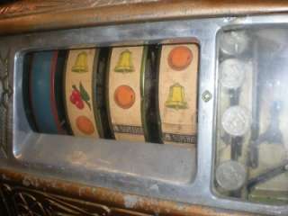   25c Caille Superior Jackpot Antique Slot Machine 4 REEL PATINA  