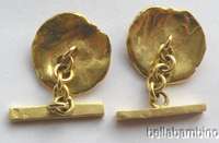 18K ARTS AND CRAFTS IMAGERY FACE CUFFLINKS  