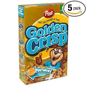 Post Golden Crisp Cereal, 17 Ounce Box (Pack of 5)  