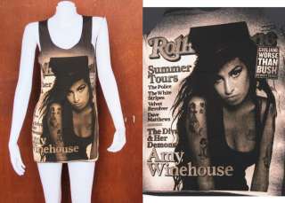 Amy Winehouse R&B Soul Jazz POP ART WOMEN Black T SHIRT Tank TOP DRESS 