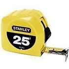   OF (6) STANLEY 30 455 1 X 25 FOOT YELLOW QUALITY TAPE MEASURE RULER