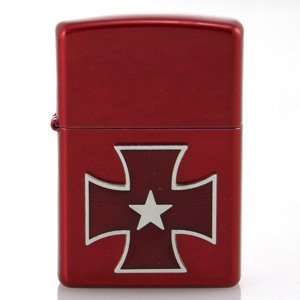 Zippo   Candy Apple Red, Starry Cross Emblem  Sports 