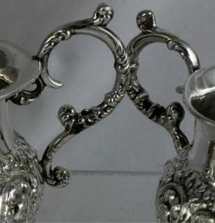 Unger Brothers Repousse Sterling Silver Sugar & Creamer Set  