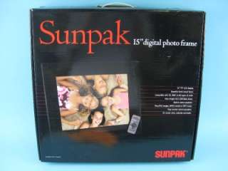 Sunpak 15 Ultra Slim Digital Photo LCD Frame with Remote Black NEW 