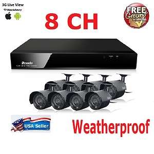 ZMODO 8 CH CCTV Surveillance DVR 8 Outdoor Cameras System 500GB Hard 
