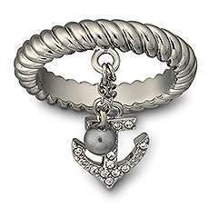 Swarovski Black Pearl Anchor Ring (Size 6)(EU Size 52)  
