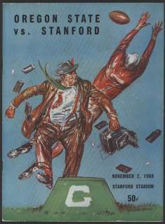1968 Oregon State vs Stanford Football Game Program  