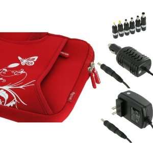 Neoprene Netbook Sleeve Case with 12v Car and Wall Charger for Samsung 