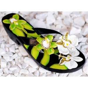  Susan Mango Green Orchid Sandals (sizesmall 5 6 1/2 