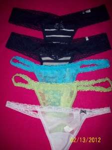 NWT GILLY HICKS BY ABERCROMBIE LOT OF 5 LACE THONGS LARGE  