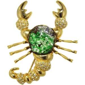  Green Scorpion Animal Brooches Pin Pugster Jewelry
