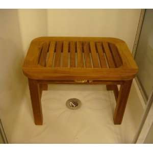  Teak Oval Shower Bench