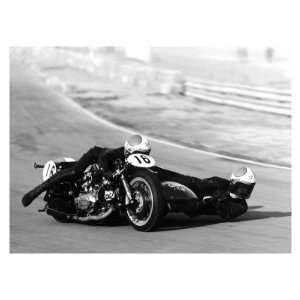  Moto Ducati Sidecar Motorcycle Race Giclee Poster Print 