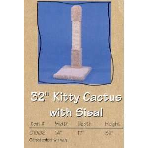   Kitty Cactus with Sisal Carpeted Scratch Post, 32 Inch