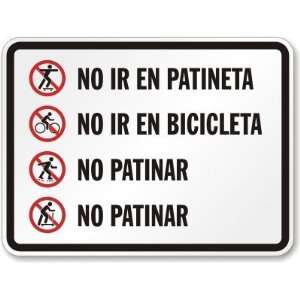  Spanish No Skateboarding No Bicycle Riding No Roller 