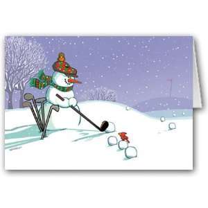  Golfing Snowman Holiday Card   Golf 12 cards/ 13 envelopes 