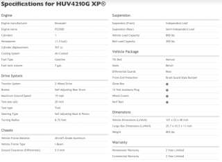 11.5HP 2WD HUSQVARNA UTILITY VEHICLE HUV 4210GXP  