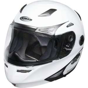 Xpeed Solid Roadster Sports Bike Racing Motorcycle Helmet   White / X 