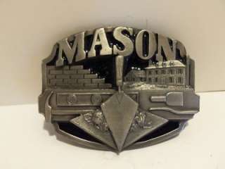 Vintage 1988 MASON Brick Layer Siskiyou Enameled Belt Buckle USA 