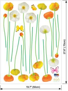   Poppy Flower Wall Stickers Vinyl Decals Decor   Tracking #  