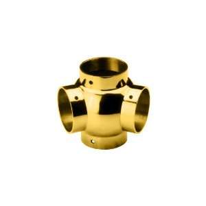  Polished Brass Ball 135 Deg Side Outlet Tee, 1 1/2inch 