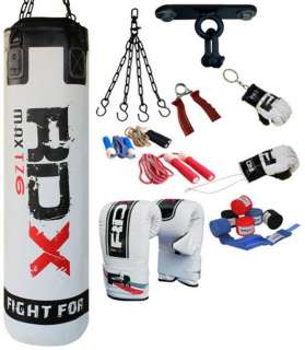 9PC Heavy Punch Bag Set Gym + Boxing Gloves 4ft 25KXLG  