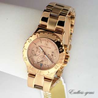 MICHAEL KORS BEL AIRE ROSE GOLD TONE CHRONO SMALL FACE WOMENS WATCH 