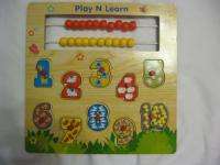 Lot of 2 Play N Learn wood puzzles zoo and numbers  