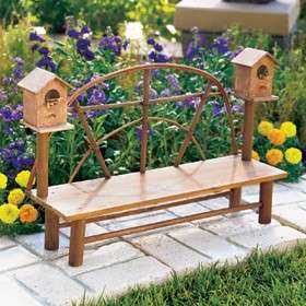 26 Country Twig Birdhouse Bench Garden Patio Accent  