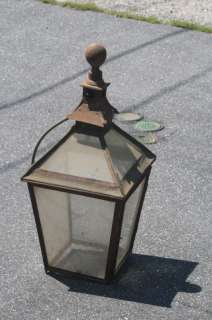 Large Antique Street Lamp Light w/ Wood Finial  
