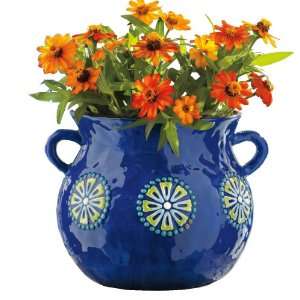 Tag Azure Terracotta Double Handled Pot, 7.675 Inches Tall 