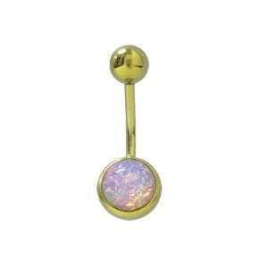  Titanium Belly Button Ring with Lava Stone   TLVZ80 GO 