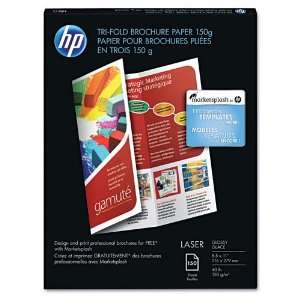 HP   Tri Fold Laser Brochure Paper, 97 Brightness, 44lb, 8 1/2 x 11 