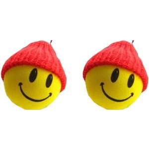   Yellow Face w/ Red Hat Car Truck SUV Antenna Topper   2PK Automotive