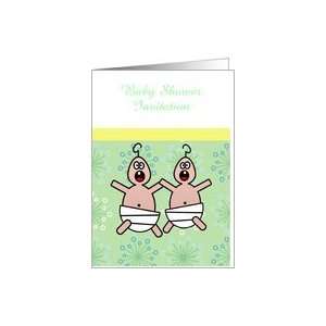  Baby Shower Invitation expecting twins parents to be Card 