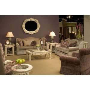 Aico Monte Carlo 2 Living Room 4 Pc Upholstered Sofa, Square Cocktail 