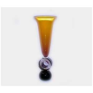    Correia Designer Art Glass, Vase Amber Equinox