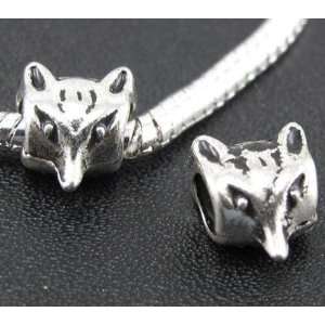  Wolf Antique Silver Charm Bead for Bracelet or Necklace 