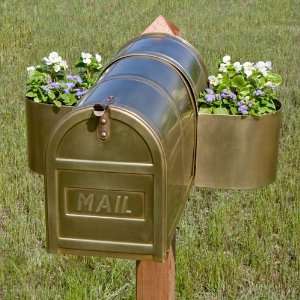  Brass Mailbox Planter   Oversized   Antique Brass