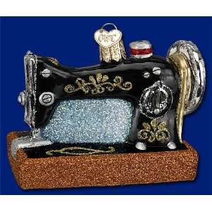  SEWING MACHINE Antique style Glass Ornament Old World 