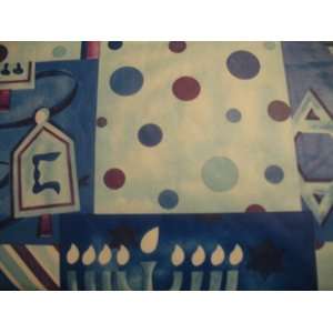  HANUKKAH Tablecloth 52 x 70 vinyl w/ flannel back Star of 