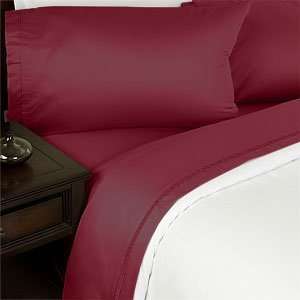   Egyptian Cotton Sheet Set, 800 TC Queen Waterbed, Solid Burgundy