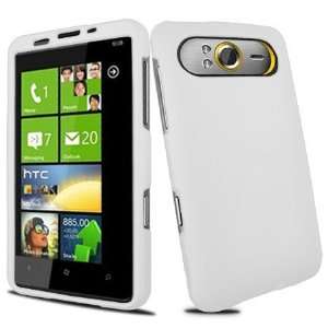   Mobile HTC HD7 Rubberized Hard Case   White Cell Phones & Accessories